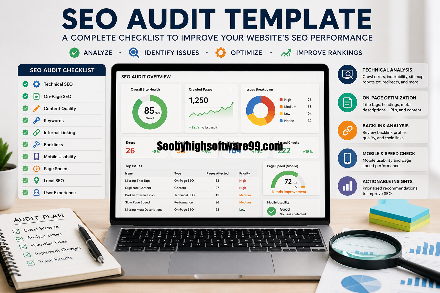 SEO audit template checklist for website optimization